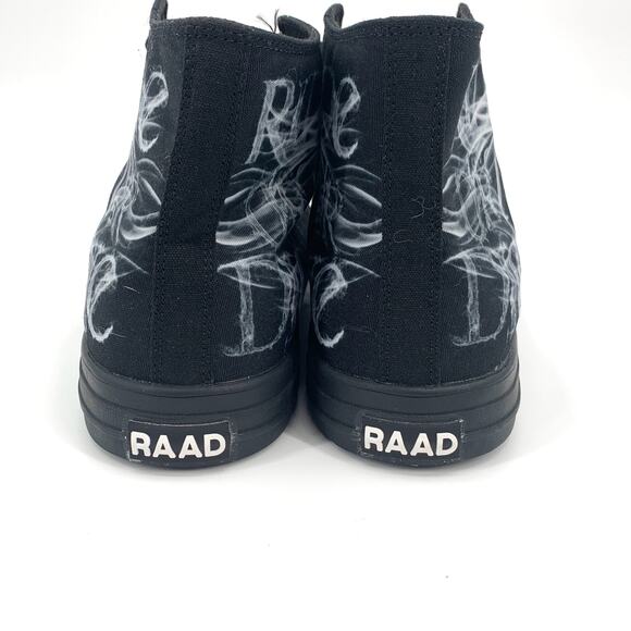 RAAD Shop Black High Top Canvas Sneaker Skull Ride or Die Graphic Men’s Size 14M - Picture 6 of 11
